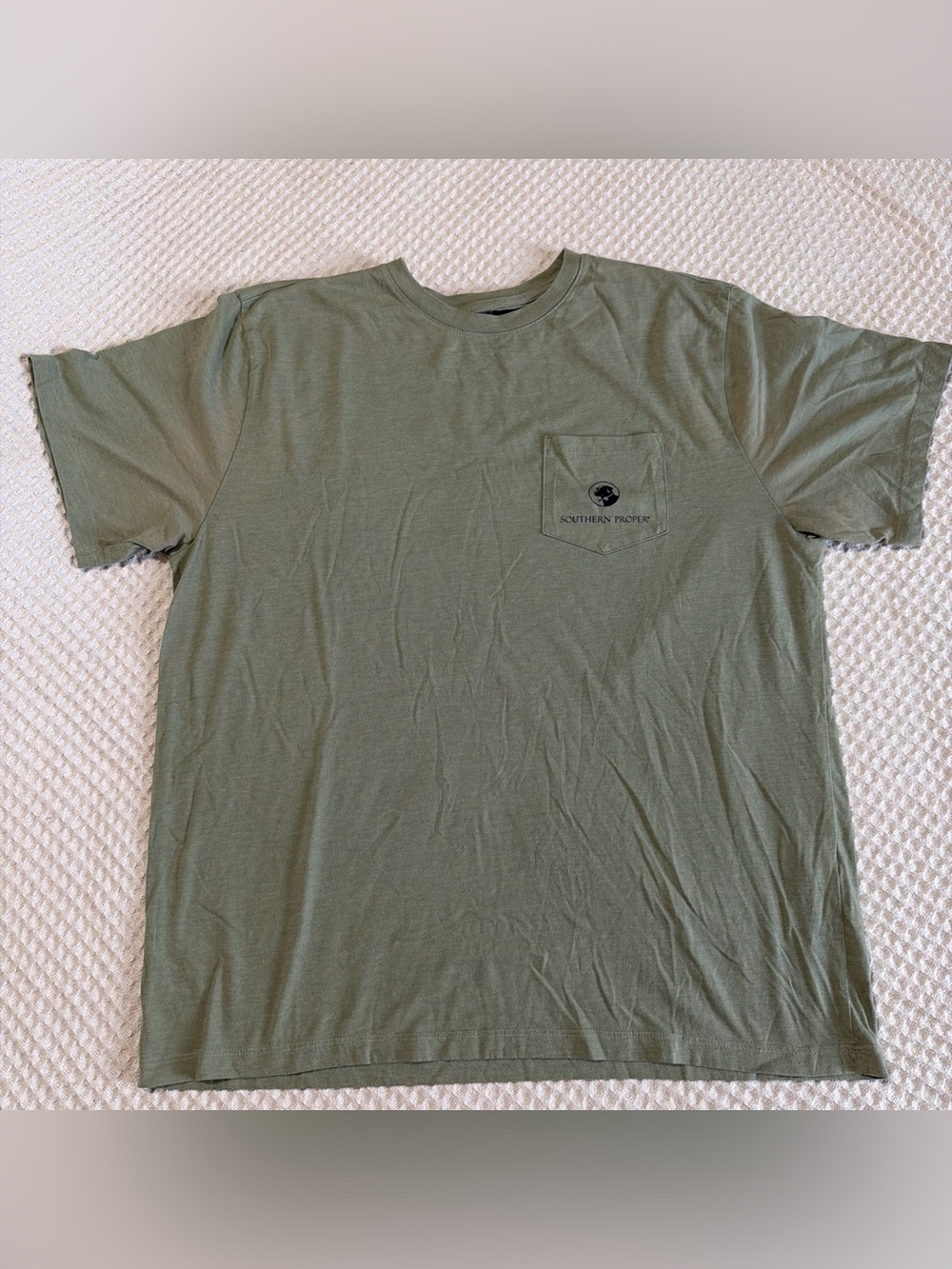 Southern Proper Olive Pocket Tee with Logo